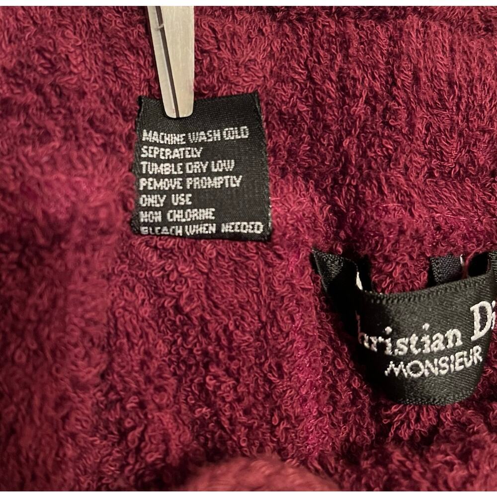 VTG Christian Dior Monsieur Soft Terry Cloth Lounge Shorts Burgandy S/M WPL 6764 - Picture 5 of 9